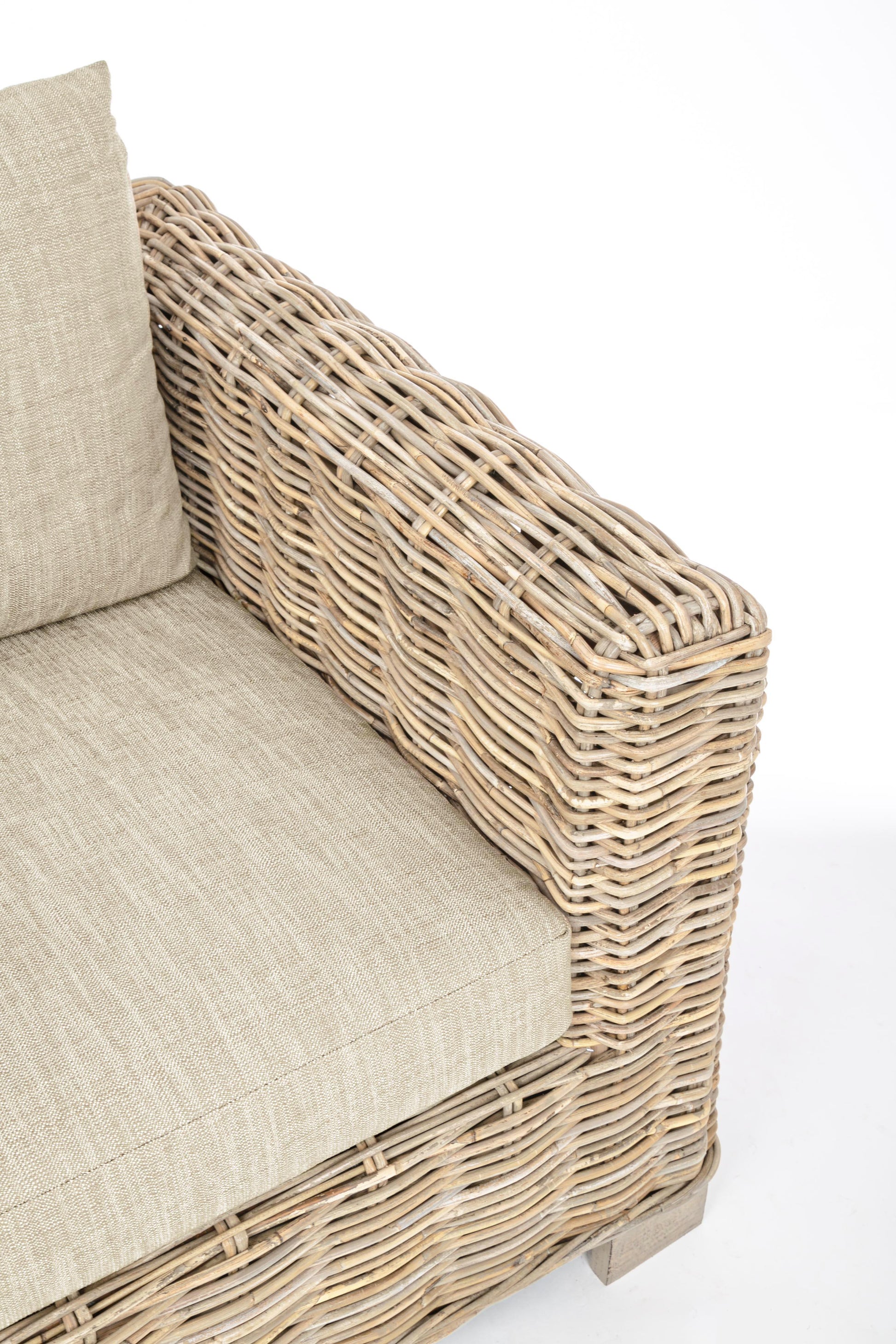 Poltrona in legno di mango e rattan con cuscini sfoderabili - SPEDIZIONE GRATUITA - lapagoda.net