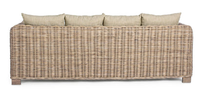 Divano 3 posti in rattan e legno di mango con cuscini sfoderabili - SPEDIZIONE GRATUITA - lapagoda.net