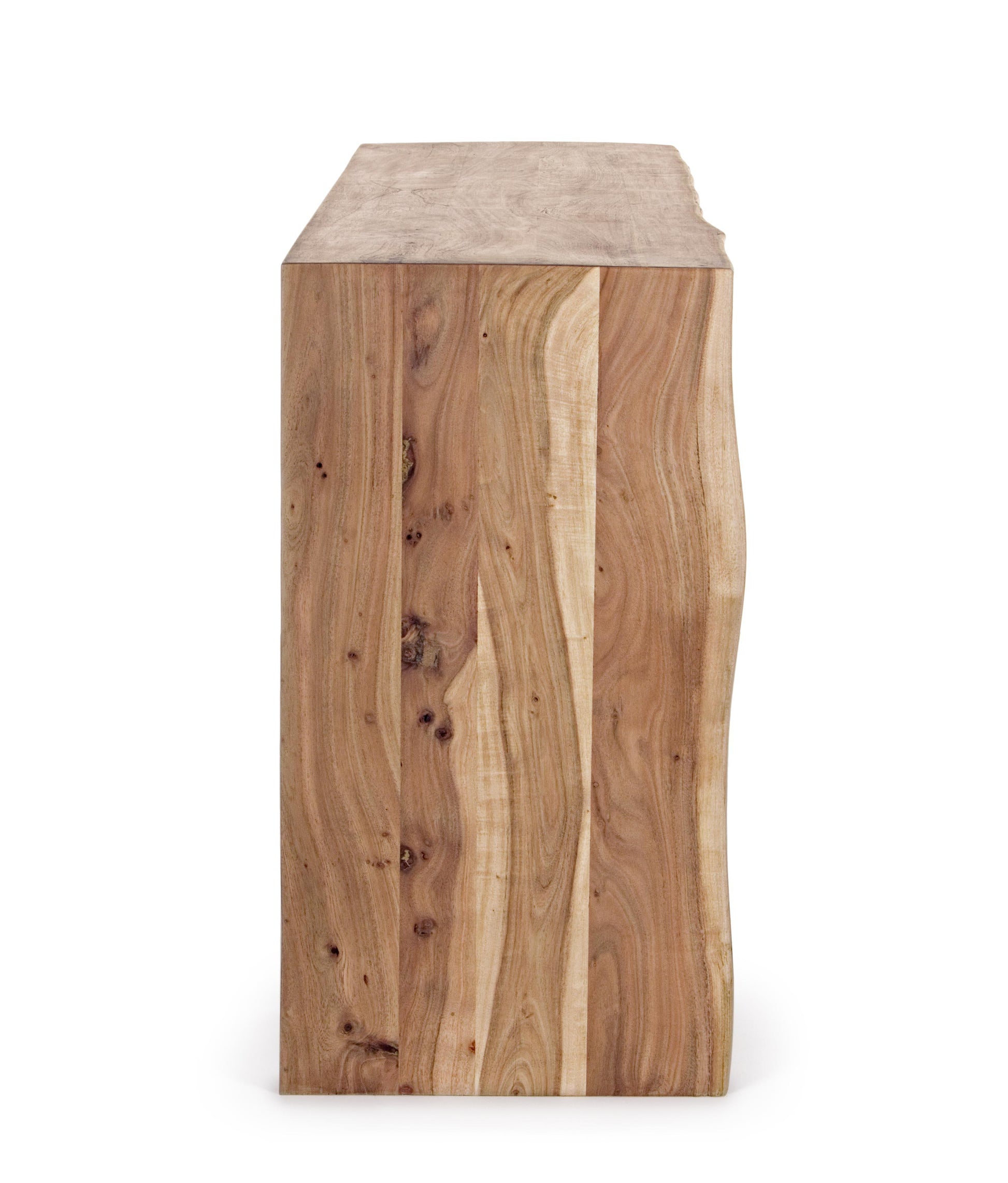 Credenza 2 ante 3 cassetti in legno massello grezzo d'acacia effetto legno vivo - lapagoda.net