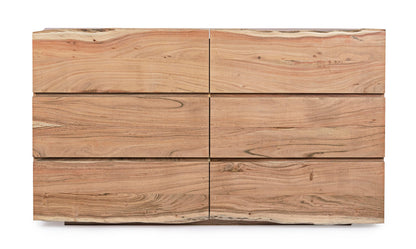 Cassettiera artigianale 6 cassetti in legno massiccio naturale effetto vivo - lapagoda.net