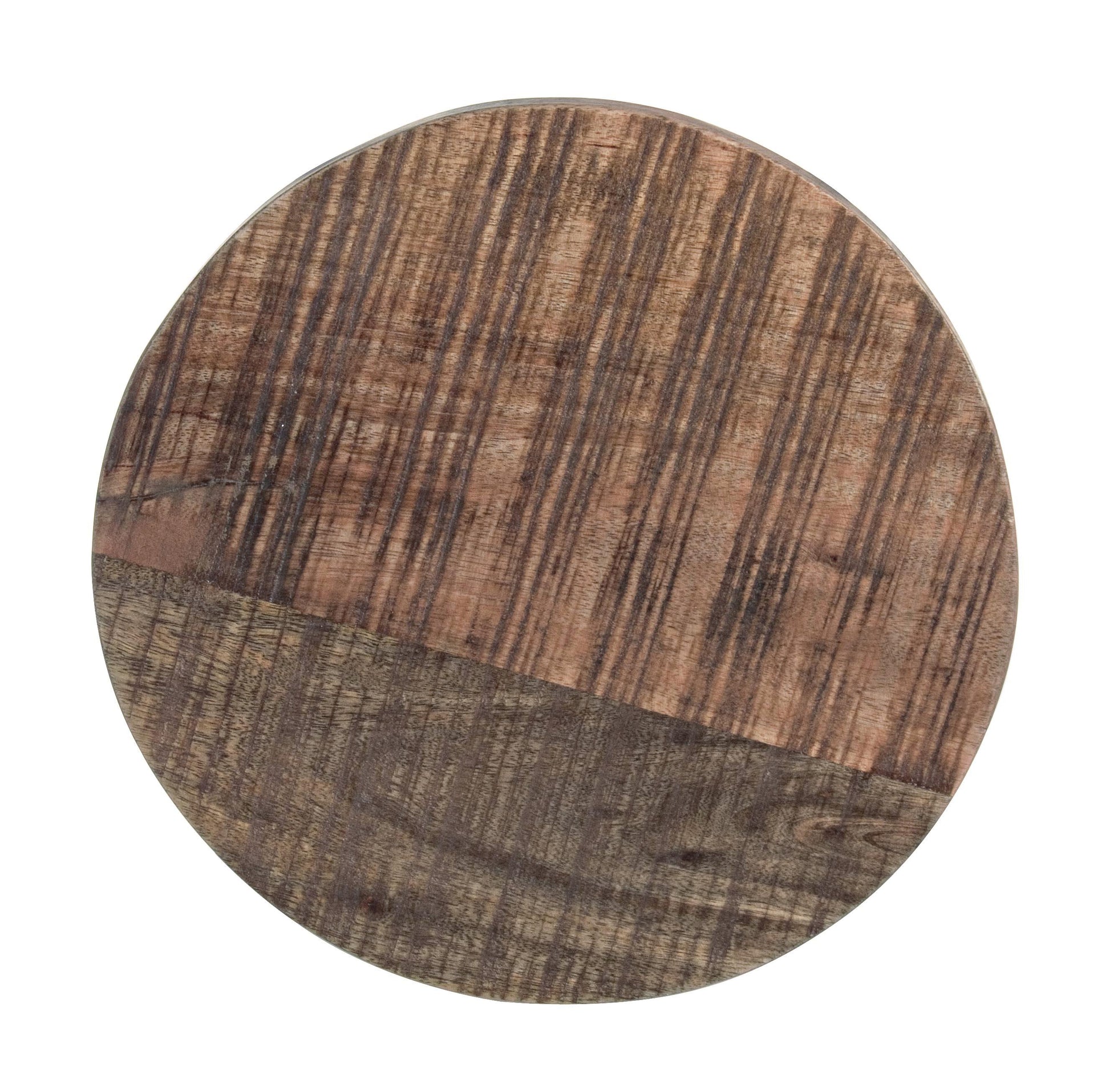 Sgabello industrial girevole in ferro e seduta in legno massiccio - lapagoda.net