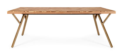 Tavolo 220x100 in legno d'acacia con venature chiare - lapagoda.net