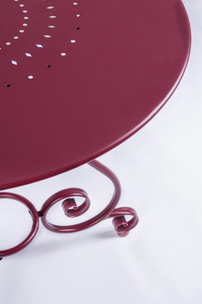 Tavolo rotondo D70 da esterno in ferro verniciato - Bordeaux  - SPEDIZIONE GRATUITA- lapagoda.net