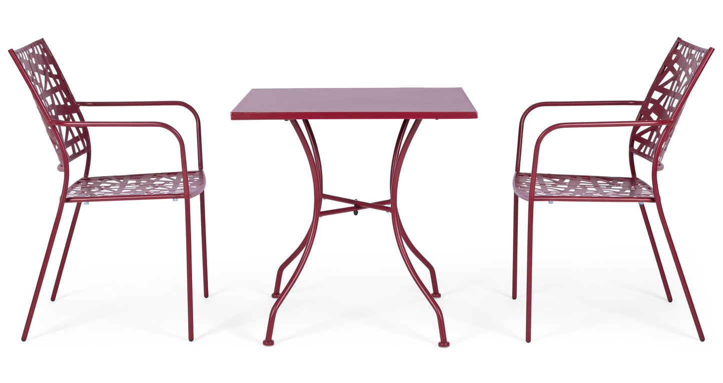 Sedie in acciaio per esterno con intreccio verniciato in 5 colori disponibili - SET di 4 SEDIE - lapagoda.net