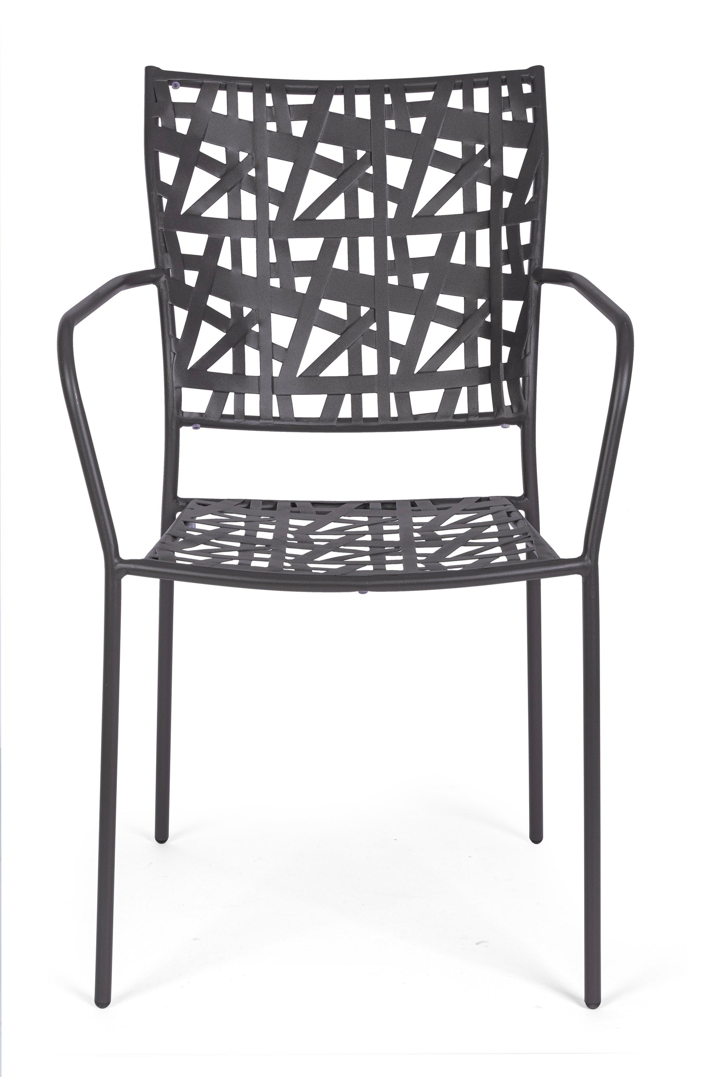 Sedie in acciaio per esterno con intreccio verniciato Grigio antracite - SET di 4 SEDIE - lapagoda.net