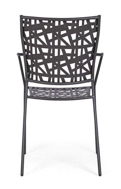 Sedie in acciaio per esterno con intreccio verniciato Grigio antracite - SET di 4 SEDIE - lapagoda.net