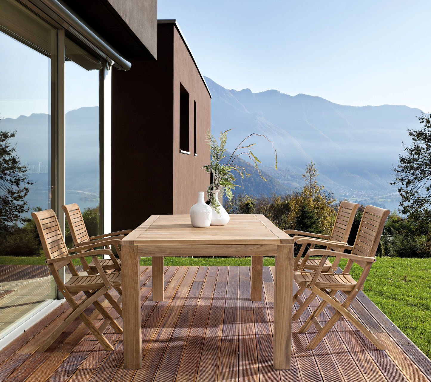 Sedia pranzo pieghevole con braccioli in legno di Teak naturale  SCONTO 20% - lapagoda.net