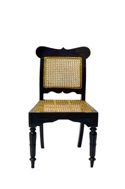 Sedia Pranzo in Teak e Paglia di Vienna Anni 20 Epoca Coloniale India -API189/1750- - lapagoda.net