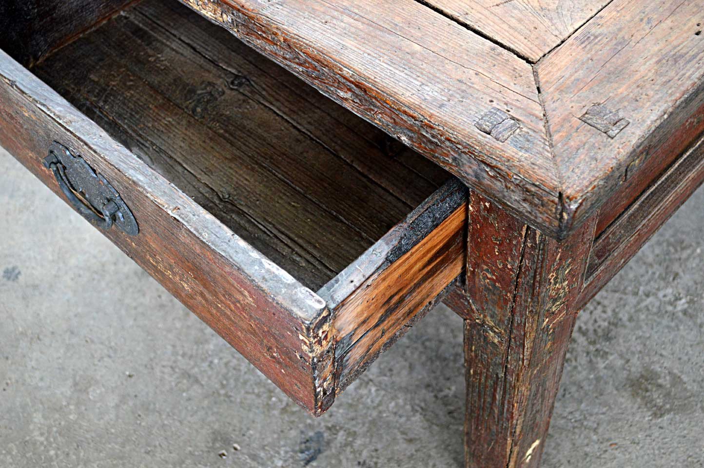 Tavolino Vecchio in Legno Cina  - 1 cassetto - lapagoda.net