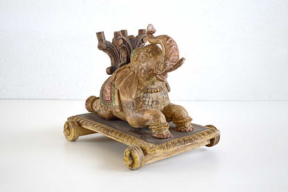 Elefante in Legno di Mango con Ruote - lapagoda.net