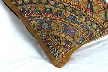 Federa Cuscino Piccolo in Stoffa Riciclata Cucita a Mano Afghanistan - lapagoda.net