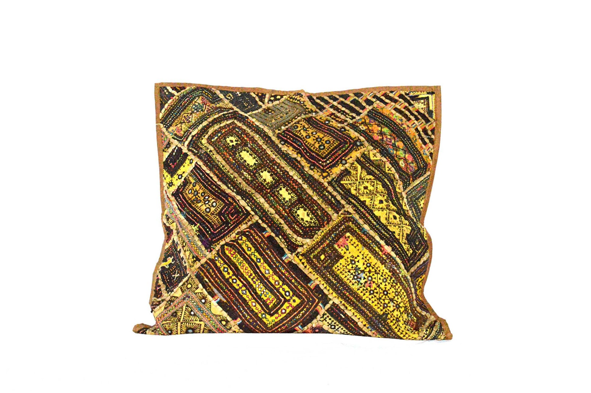 Federa Cuscino Grande in Stoffa Riciclata Cucita a Mano Afghanistan - lapagoda.net