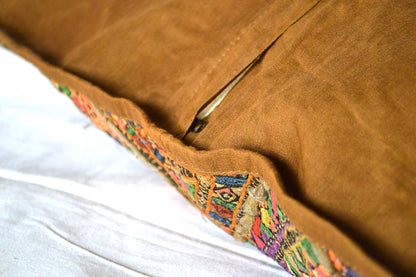 Federa Cuscino Grande in Stoffa Riciclata Cucita a Mano Afghanistan - lapagoda.net