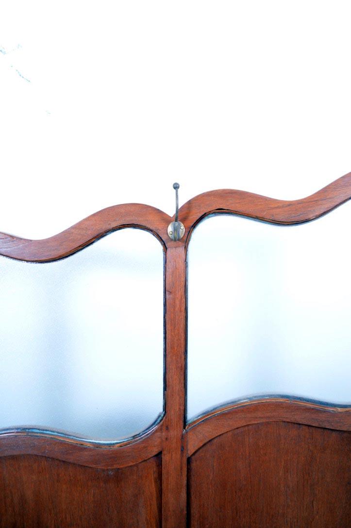 Separe paravento antico liberty coloniale india in teak con appendino - lapagoda.net