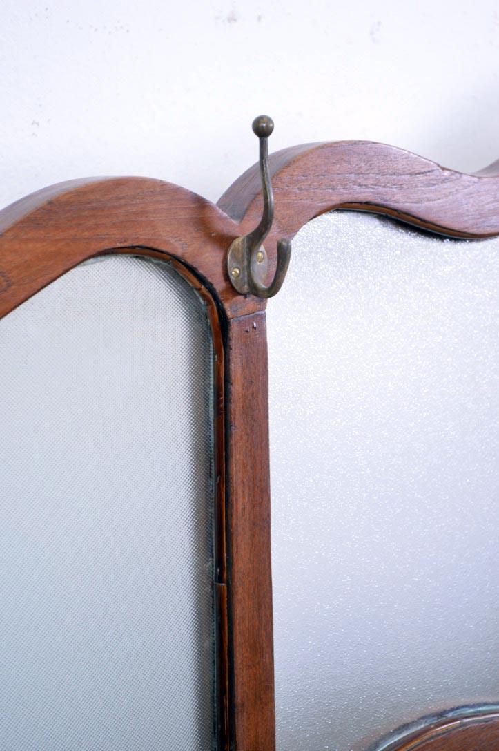 Separe paravento antico liberty coloniale india in teak con appendino - lapagoda.net